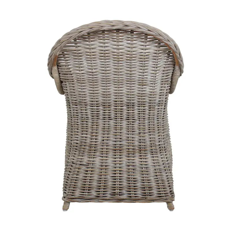 Natural Rattan Handwoven Wicker Armchair With Cushion by East at Main