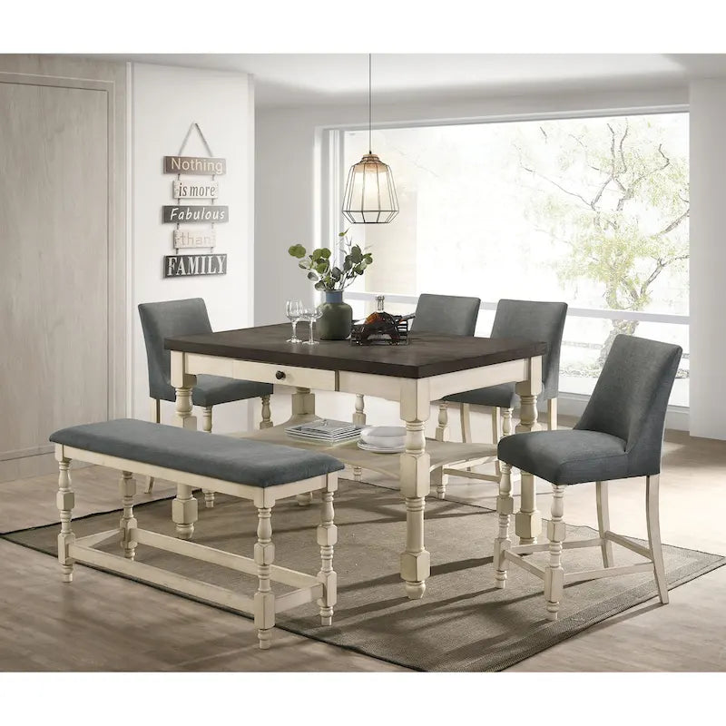 Furniture of America Graypath Farmhouse 50-inch Counter Height Bench