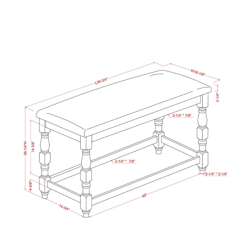 Furniture of America Graypath Farmhouse 50-inch Counter Height Bench