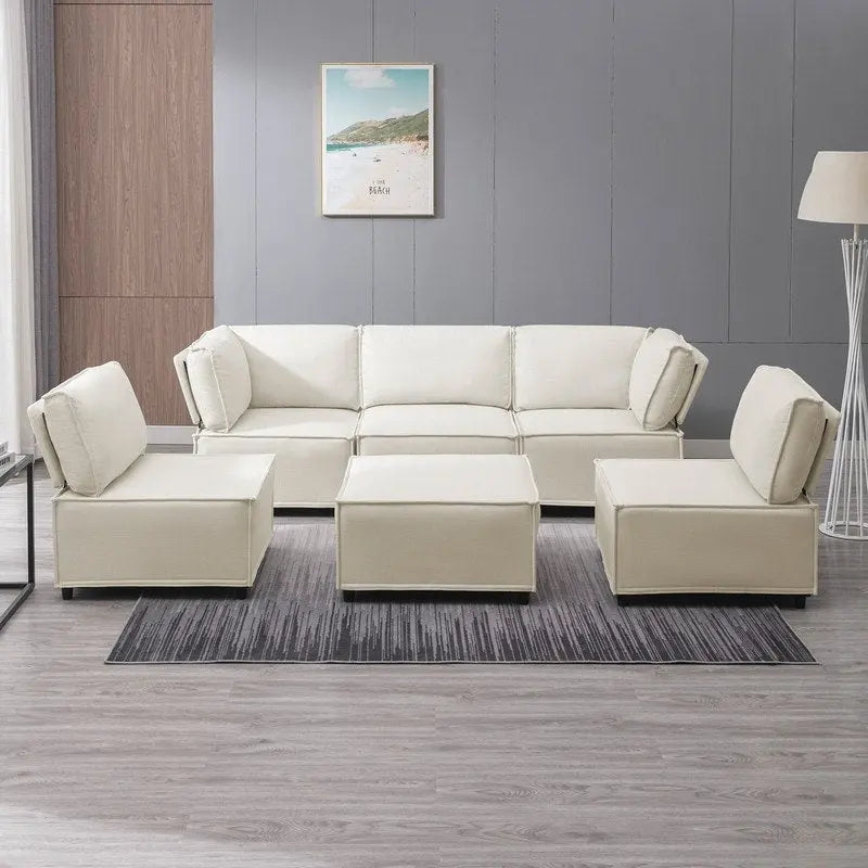 Mixoy Convertible Modular Sleeper Couch with Ottoman