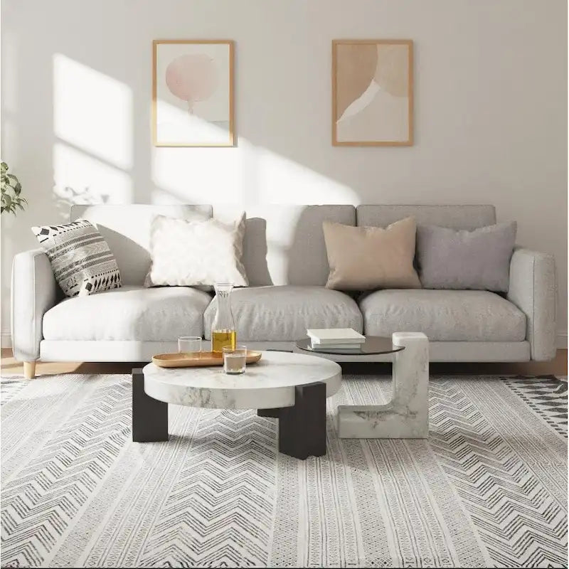 Set of 2 Round Nesting Coffee Table Set