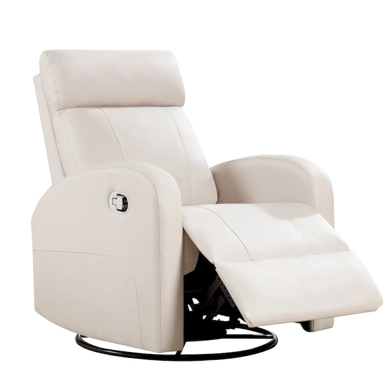 HOMYKA Modern Faux Leather Rocking Recliner with Swivel Set 2