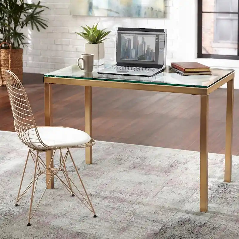 Simple Living Manhattan Gold Metal Desk