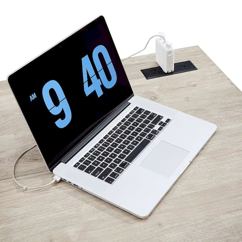 Hinesburg 40 in. Corner Desk with USB Chargers and 3-drawer File Cabinet by iNSPIRE Q Classic