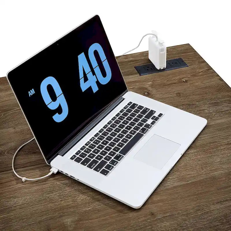 Hinesburg 40 in. Corner Desk with USB Chargers and 3-drawer File Cabinet by iNSPIRE Q Classic