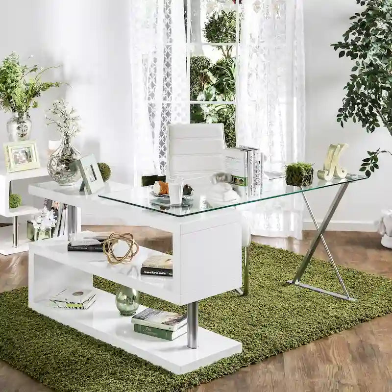 Marisa Contemporary 59-inch Metal Convertible Computer Desk by Furniture of America