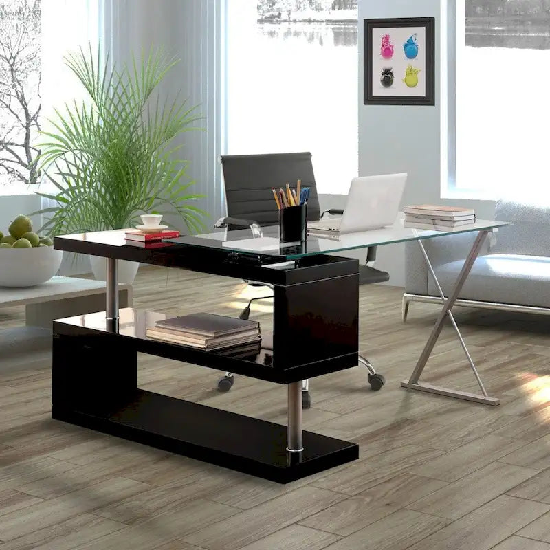 Marisa Contemporary 59-inch Metal Convertible Computer Desk by Furniture of America