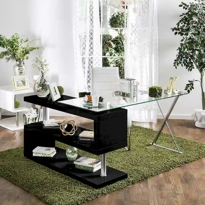 Marisa Contemporary 59-inch Metal Convertible Computer Desk by Furniture of America