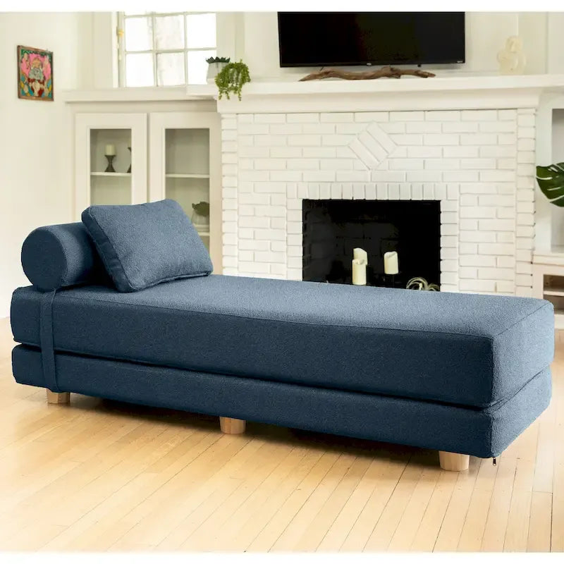 Jaxx Avida Daybed - Fold Out Queen Sleeper - Premium Boucle: Sleek and Modern Lounge for Relaxing and Overnight Guests