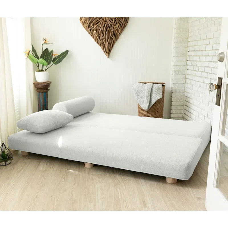 Jaxx Avida Daybed - Fold Out Queen Sleeper - Premium Boucle: Sleek and Modern Lounge for Relaxing and Overnight Guests