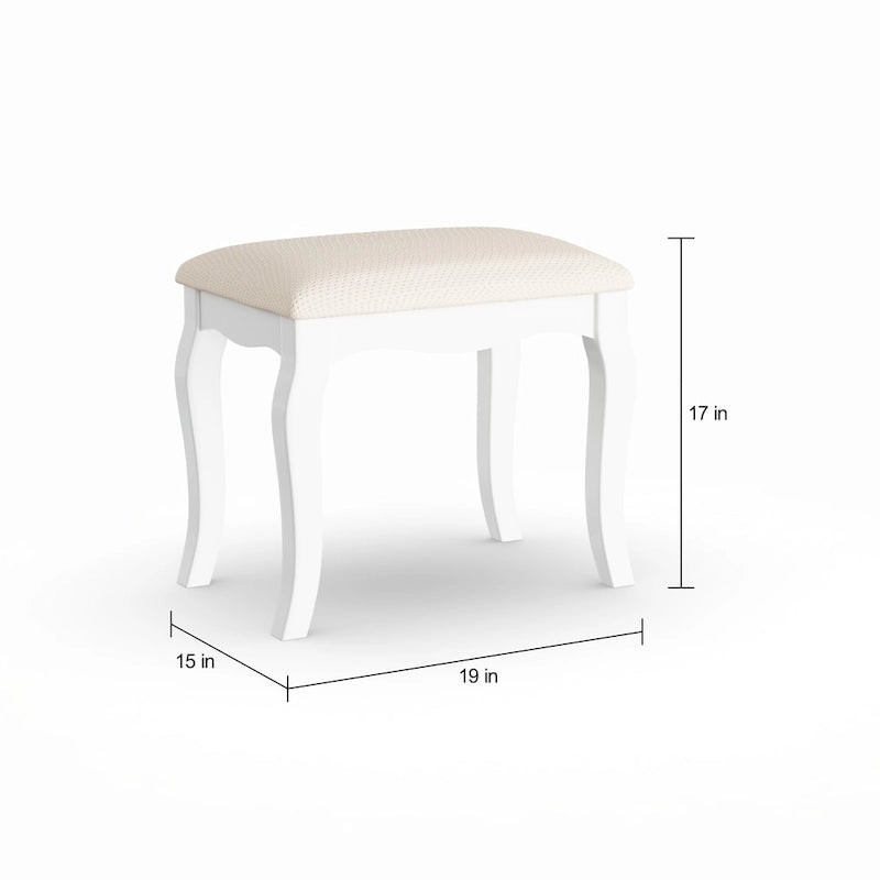 Roundhill Furniture Copper Grove Watt Wood Makeup Vanity Table and Stool Set