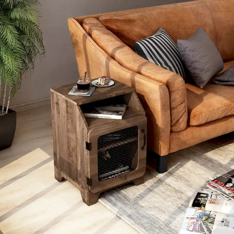 DH BASIC Rustic Oak 16-inch 3-Shelf End Table by Denhour