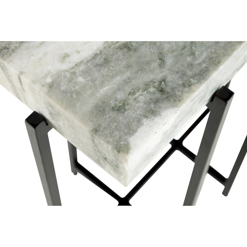 View Point Modern 24 Tall Genuine Marble Top Accent End Table