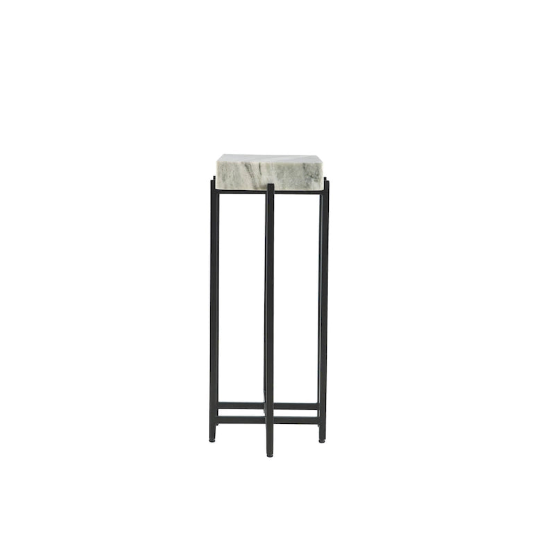 View Point Modern 24 Tall Genuine Marble Top Accent End Table