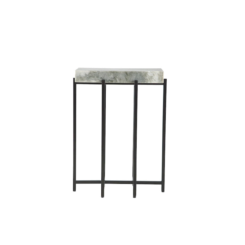 View Point Modern 24 Tall Genuine Marble Top Accent End Table