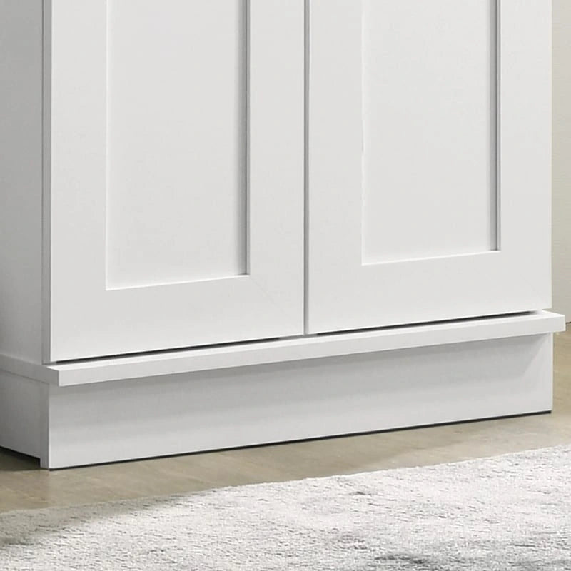 Evelyn White Sleek Storage Cabinet with Framed Panel Design