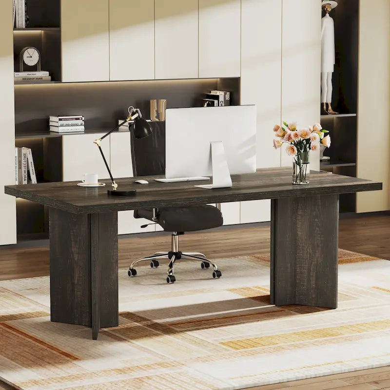 63-Inch Modern Executive Desk Large Office Computer Desk Writing Table