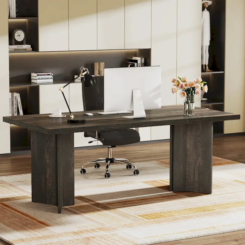 63-Inch Modern Executive Desk Large Office Computer Desk Writing Table