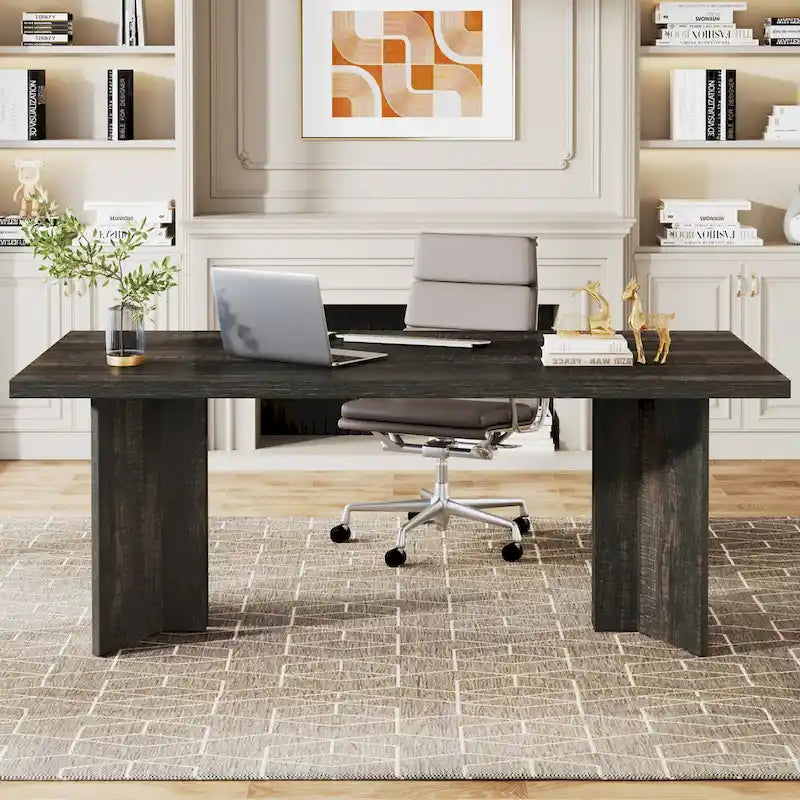 63-Inch Modern Executive Desk Large Office Computer Desk Writing Table