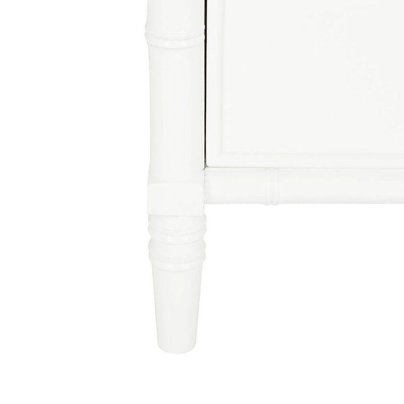 SAFAVIEH Jasmyne Modern Coastal 3-Drawer Navy Bamboo Nightstand