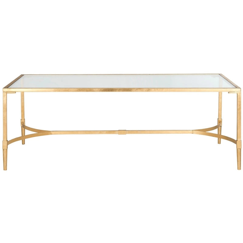 SAFAVIEH Jovita Gold Coffee Table - 50 x 26 x 18 - 50Wx26Dx18H