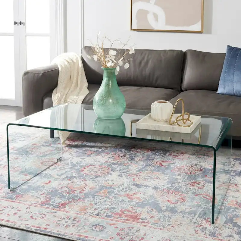 SAFAVIEH Heidi Clear Coffee Table - 47.2 x 25.6 x 16.5 - 47Wx26Dx17H