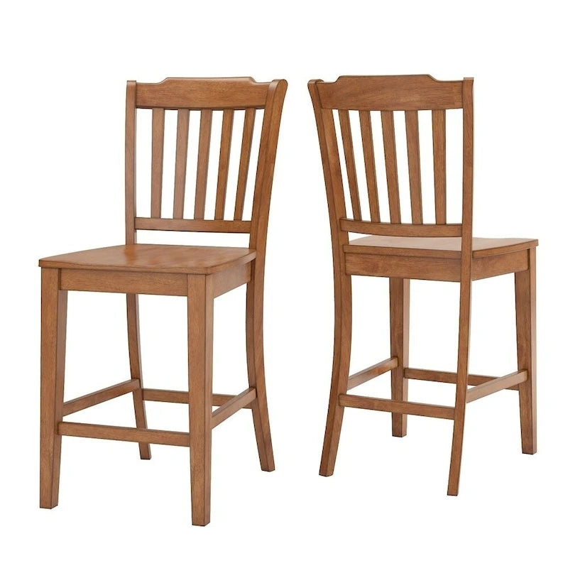 Eleanor Slat Back Wood Counter Chairs (Set of 2) by iNSPIRE Q Classic