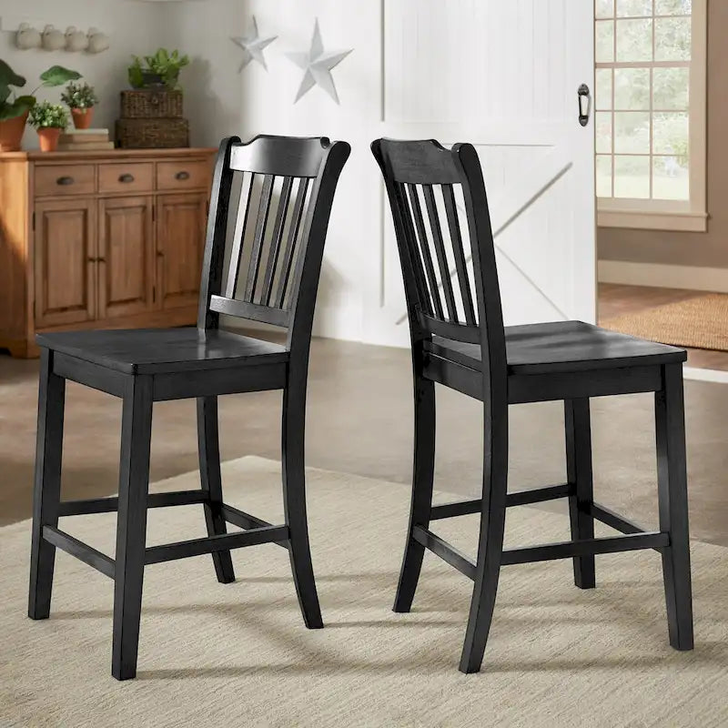 Eleanor Slat Back Wood Counter Chairs (Set of 2) by iNSPIRE Q Classic