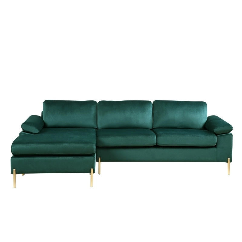 Modern Glam L-Shape Velvet Sectional Sofa Set Sofa Couch for Living Room