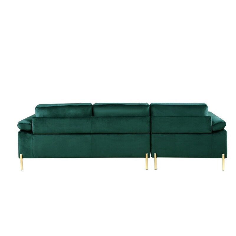 Modern Glam L-Shape Velvet Sectional Sofa Set Sofa Couch for Living Room