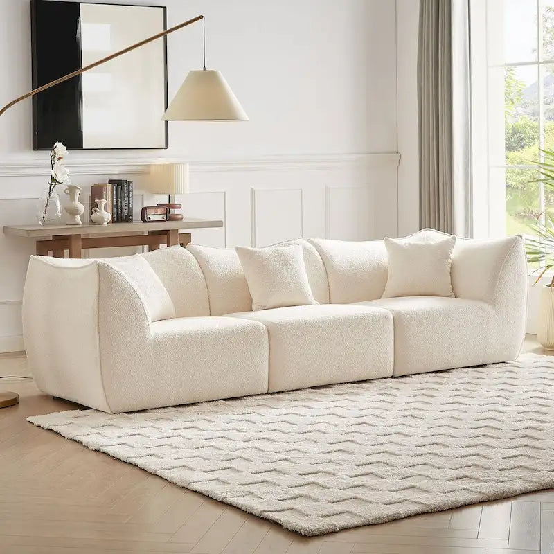 Comfy Sofa Couch Convertible Modular Sectional Sofa with Deep Seats 3/4 Seater Sofa