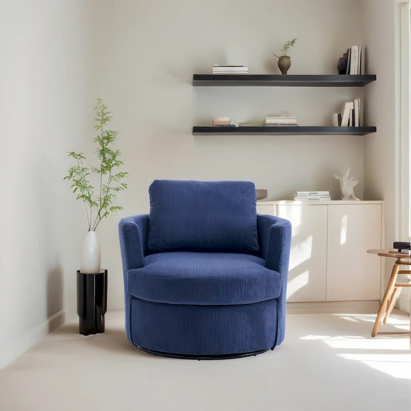 360 swivel barrel chair, comfortable round sofa chair for living room, suitable for nursery, hotel, bedroom, office