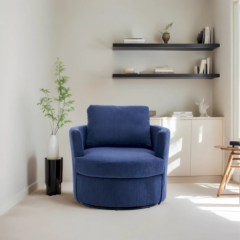 360 swivel barrel chair, comfortable round sofa chair for living room, suitable for nursery, hotel, bedroom, office