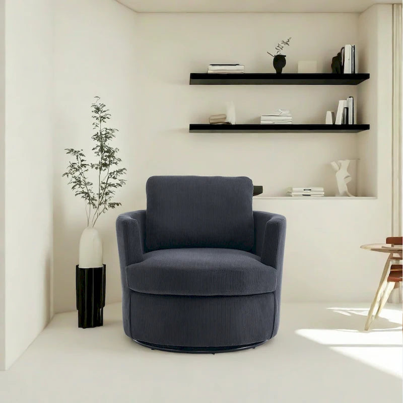 360 swivel barrel chair, comfortable round sofa chair for living room, suitable for nursery, hotel, bedroom, office