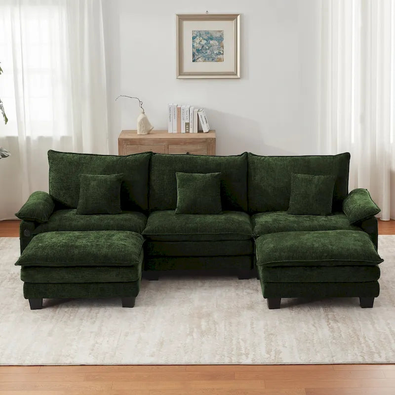 Oversized Sectional Sofa Couch Modular Sectional Sofa with Reversible Ottomans