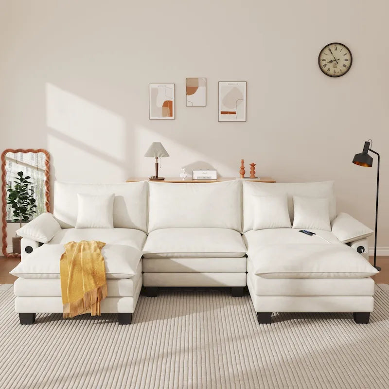 Oversized Sectional Sofa Couch Modular Sectional Sofa with Reversible Ottomans