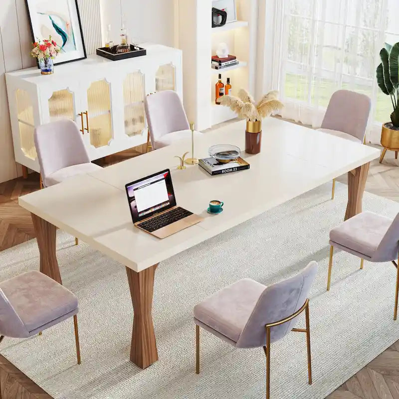 70.86-In Large Dining Table for 6-8 People, Modern Kitchen Table