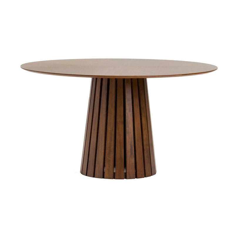 Modrest Weiss Mid-Century Modern Walnut Round Dining Table