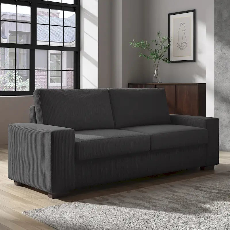 Modern 80 Upholstered Fabric 3-Seater Sofa