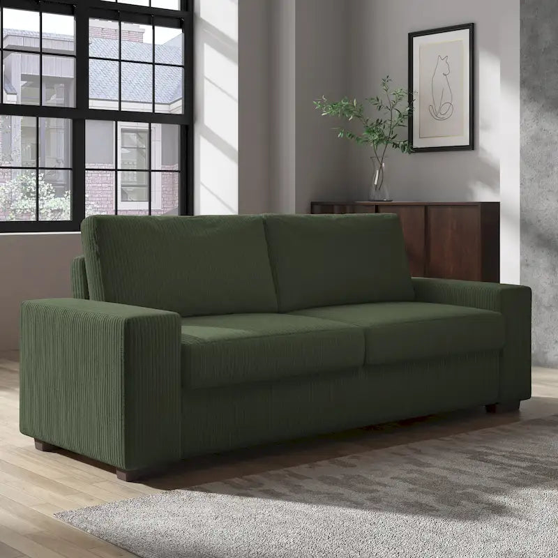Modern 80 Upholstered Fabric 3-Seater Sofa