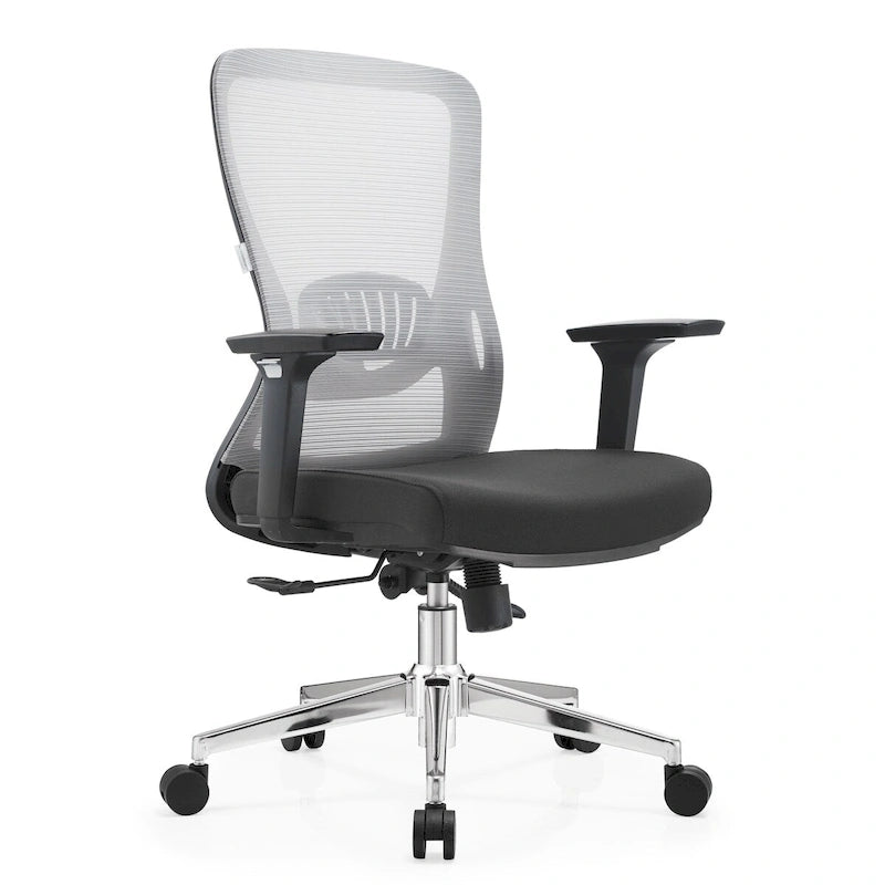 Cotton Office Chair with Mesh Mid-Back Adorit Series by LeisureMod