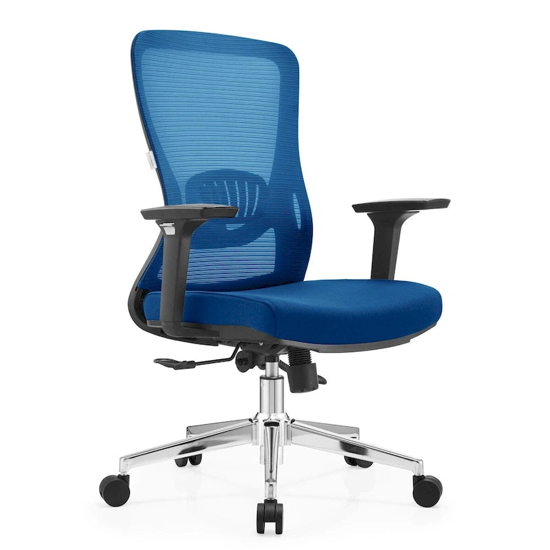 Cotton Office Chair with Mesh Mid-Back Adorit Series by LeisureMod