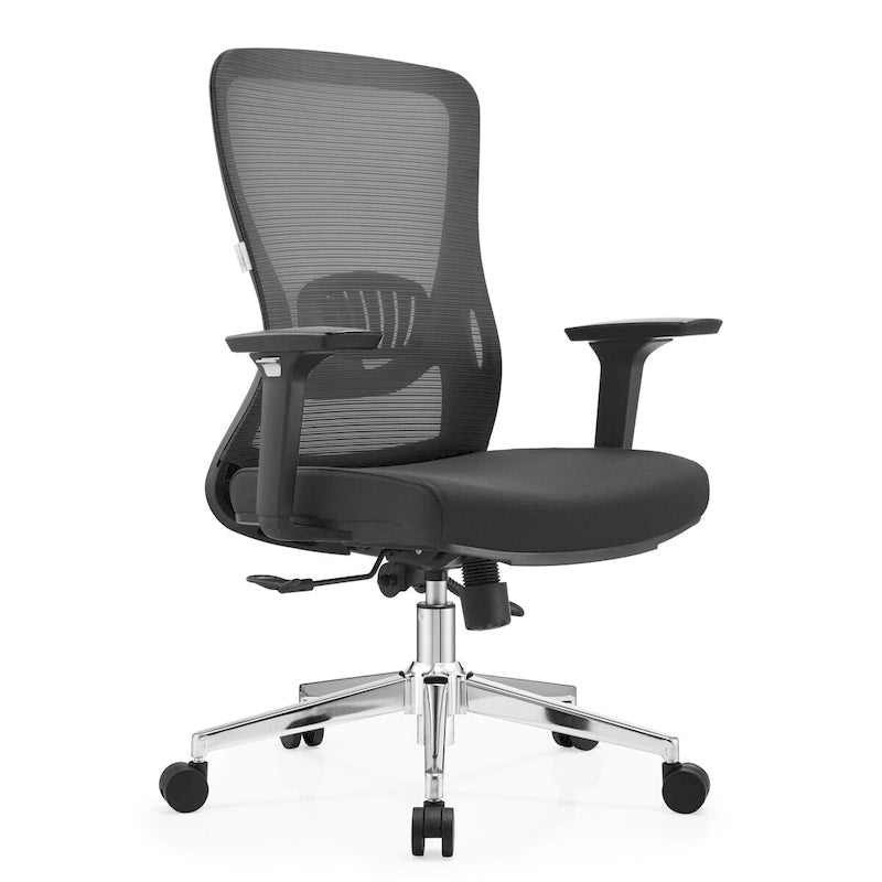 Cotton Office Chair with Mesh Mid-Back Adorit Series by LeisureMod