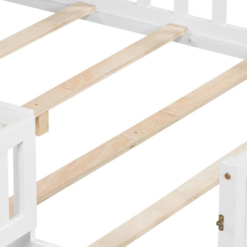 Full-size Floor Beds with Bookcases