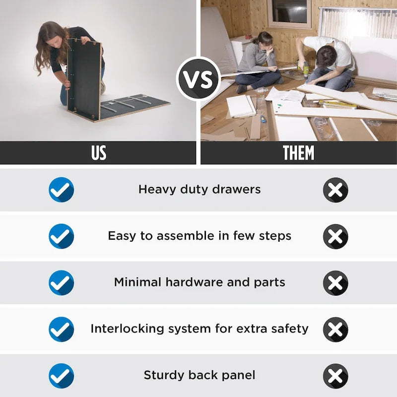 Ameriwood Home BrEZ Build Pearce Wide 6 Drawer Dresser